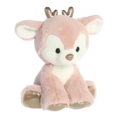 Aurora Large Rose Gold Holiday 9.5" Dashing Reindeer Festive Stuffed Animal