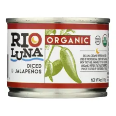 Rio Luna Organic Diced Jalapenos - Case of 12/4 oz