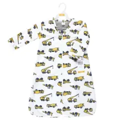 Hudson Baby Infant Boy Long Sleeve Plush Faux Fur Sleeping Bag, Wearable Blanket, Construction