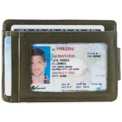 Alpine Swiss Harper Mens RFID Slim Money Clip Front Pocket Wallet Minimalist Leather ID Card Holder