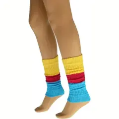 1 Pair Women&rsquo;s Colorful Cotton Knitted Leg Warmers &ndash; 21 Inches &ndash; Soft, Stretchy & Stylish