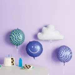 Retro Smiley, Checkered, and Cloud Balloon 4pk - Spritz&trade;
