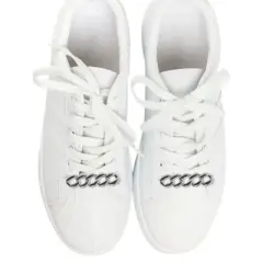 Unique Bargains Chain Shape Shoelace Charms Silver Tone 1 Pair