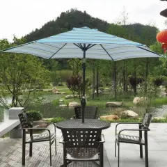CAVINAS 9 FT Windproof Beach Umbrella, Deck Umbrella, Waterproof Outdoor Shade for Poolside, Terrace, Garden, without Base