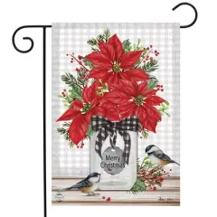 Briarwood Lane Christmas Garden Flag 12x18 For Outdoor Poinsettia Jar For Christmas Garden Flag Flags For Outside