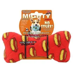 Mighty No Stuff Bone Dog Interactive Plush Toy - Red