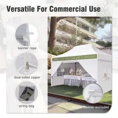 Captiva Designs 10x15 Pop Up Outdoor Commercial Heavy Duty Party Tent, White