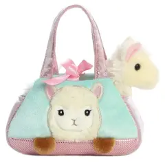Aurora Fancy Pals 7" Peek-A-Boo Llama Pet Carrier White Stuffed Animal