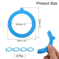 Unique Bargains Smooth Silicone Leakproof Seals Rings for Canning Glass Top Jars 4 Pcs