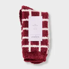 Women's Windowpane Plaid Cozy Crew Socks - Auden&trade; 4-10