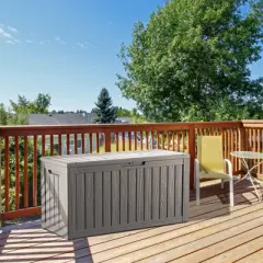 Decksplore 80 Gallon Deck Box Indoor/Outdoor Storage Box  Space-Saving All-Weather