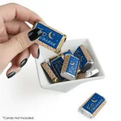 Big Dot of Happiness Eid Mubarak - Mini Candy Bar Wrapper Stickers - Ramadan Small Favors - 40 Count