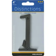 Hillman Distinctions 4 in. Bronze Zinc Die-Cast Screw-On Number 1 1 pc (Case of 3)