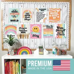 Hadley Designs Retro Growth Mindset Classroom Decor Posters, Set of 9