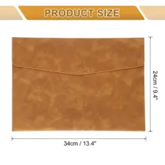 Unique Bargains PU Leather Waterproof File Folder with Button Closure 13.4" x 9.4"