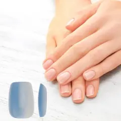 Unique Bargains Women's Full Coverage Fake Nails XS Blue White 1 Pc