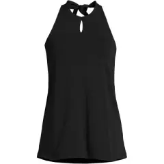 Lands' End Women's Lightweight Jersey Keyhole Halter Tank Top