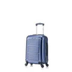 InUSA Pilot Lightweight Hardside Carry On Spinner Suitcase - Navy Blue