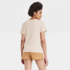 Women's Barbie Squares Short Sleeve Graphic T-Shirt - Tan