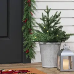 20" Pre-lit LED Battery Operated Mixed Pine Mini Christmas Artificial Pot Filler Warm White Lights - Wondershop&trade;: Indoor/Outdoor
