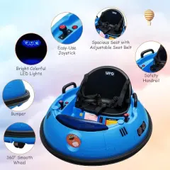 12V Ride-On Bumper Car for Toddlers, Electric Kids Car with Remote Control, Safety Belt, Music, Flashing Lights, 360&iexcl;&atilde; Spin