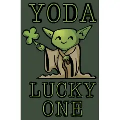Junior's Star Wars St. Patrick's Day Cartoon Yoda Lucky One Festival Muscle Tee