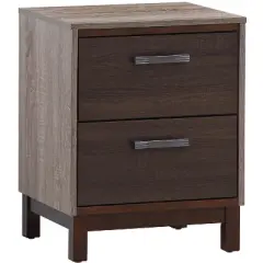 Passion Furniture Magnolia 2-Drawer Brown Nightstand (24 in. H x 15.5 in. W x 19 in. D)