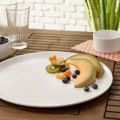 14"x14" Melamine Round Serving Plate White - Threshold&trade;: Dishwasher-Safe Serving Platter, Microwave-Safe for Reheating