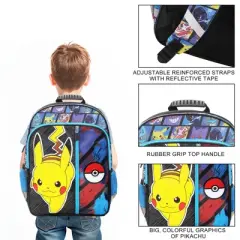Pokemon Pikachu and Pokeball 16" Kid's Backpack For School And Travel