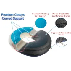 5 Star Super Deals Orthopedic Donut Seat Gel Cushion w/ Infused Memory Foam & Cooling Gel  for Tailbone, Hemorrhoid, Sciatica & Prostate