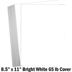 Hamilco White Cardstock Paper 8.5 x 11" 65 lb Cover Card Stock 50 Pack