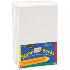 20ct 5.5" x 8.5" Blank Paperback Books White - Hygloss: Plain Paper Journals, Flexible Cover, 32 Pages, Wire Binding
