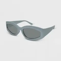 Women's Plastic Pearlized Wrap Rectangle Sunglasses - Wild Fable&trade; Silver