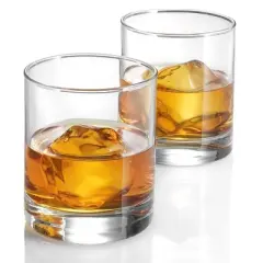 Bormioli Rocco Cortina Set of 6 Old Fashioned Glasses, Lowball Glasses, 8.5 Oz Weighted Bottom Short Glass Tumbler, Made In Italy