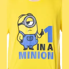Despicable Me Mens' Minions 1 In A Minion Raglan Sleep Pajama Set Multicolored