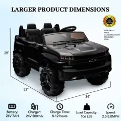 Garvee 24V Kids Ride On Car ,2-Seater Licensed Chevrolet Ride On Car Toy with Parent Remote Control,for Boys and Girls