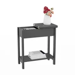 Hastings Home Narrow Flip Top End Table &ndash; Gray