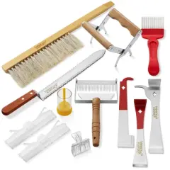 Honey Keeper 12-Piece Beekeeping Tool Kit - Essential Starter Supplies for Beginner Beekeepers