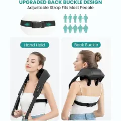 Nekteck Cordless 6D Shiatsu Neck and Back Massager with Heat, Ideal for Pain Relief at Home, Office, or Car &ndash; Perfect Gift for Men & Women
