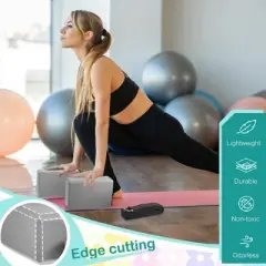 Toyzone World Gray Yoga Blocks With Ring Strap