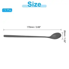Unique BargainsStainless Steel Long Handle Bar Long Coffee Spoons 12 Pcs