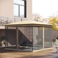 Outsunny Universal Mesh Sidewall Netting Replacement for Gazebos and Canopy Tents with Zippers, (Sidewall Only)