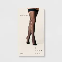 Women's Cut Out Net Thigh Highs - A New Day&trade; Black