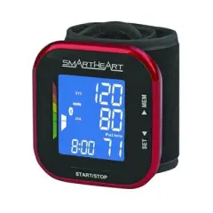 Smartheart Adult Cuff Wrist Digital Blood Pressure Monitor Black Device 1 Each