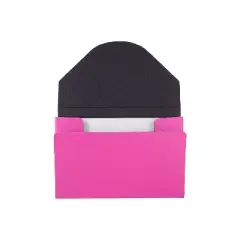 JAM Paper Colorful Business Card Holder Case with Round Flap Matte Fuchsia Pink Chipboard Sold