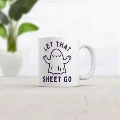 Crazy Dog Let That Sheet Go Mug Funny Halloween Bed Sheets Ghost Joke Cup-11oz