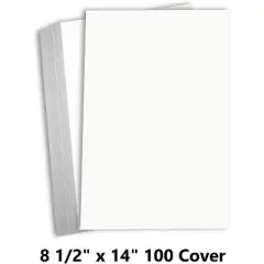 Hamilco Bright White Legal Cardstock Paper 8 1/2" x 14" Card Stock 100lb Cover 25 Pack