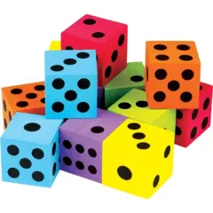 Teacher Created Resources Foam Colorful Large Dice, 12 Per Pack, 2 Packs
