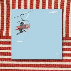 Ski Love 6" x 6" Square Winter Notepad by Ramus & Co (100 Heavyweight Tear-Off Sheets)