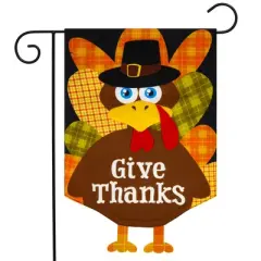 Briarwood Lane Thanksgiving Garden Flag 12x18 For Outdoor Give Thanks Turkey Burlap For Thanksgiving Garden Flag Flags For Outside